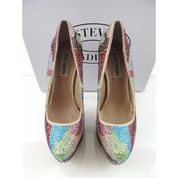 Women's Steve Madden Dyvinal Stiletto Heel Rhinestone Pumps Bright Multi Size 6 - Picture 9 of 10